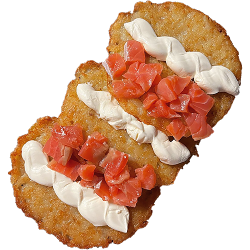 Драники с творожным сыром и семгой