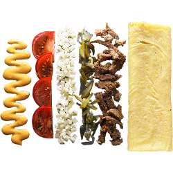 Блин с говядиной и бургер соусом